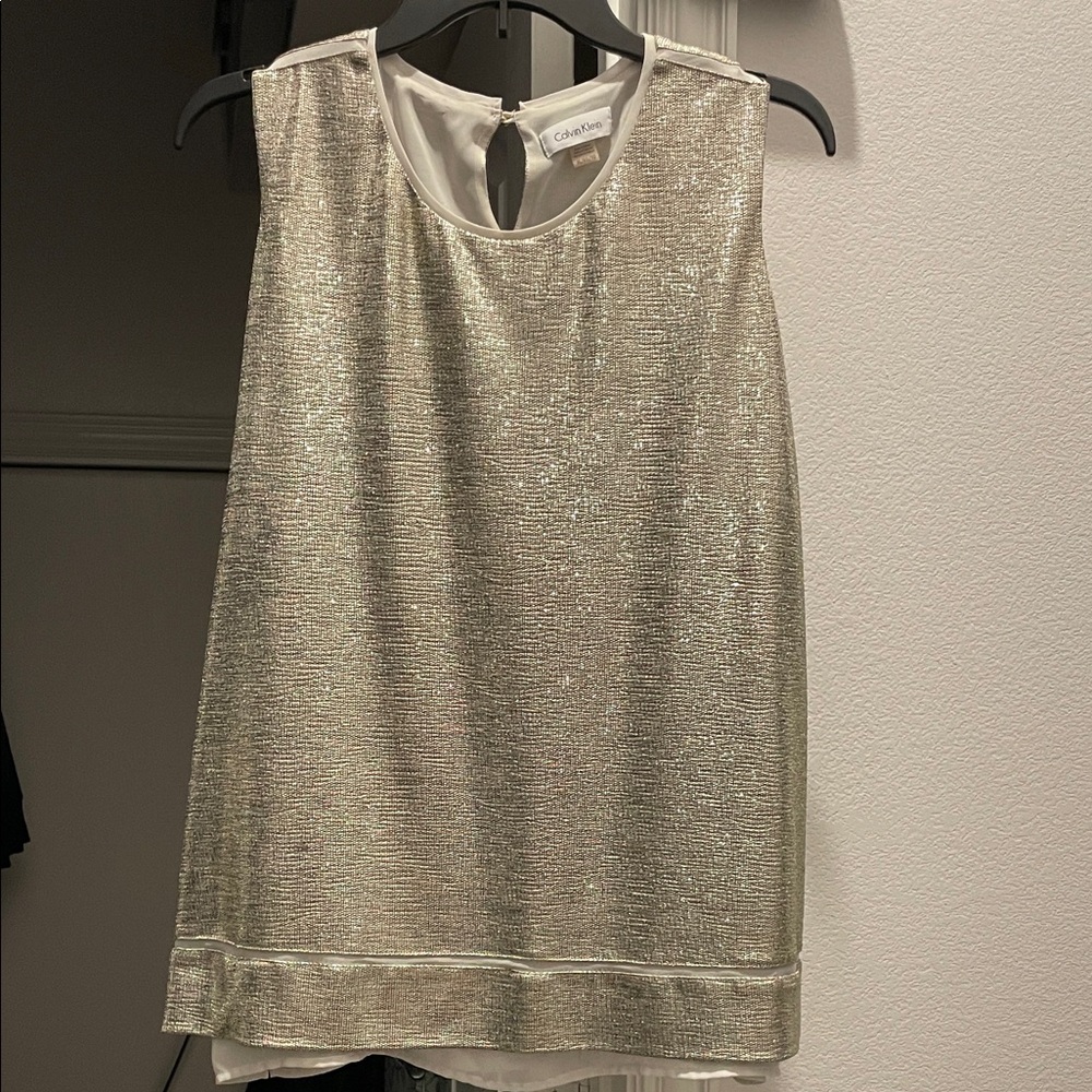 Calvin Klein Metallic Gold Blouse
